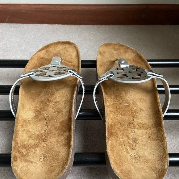 TORY BURCH Women Miller Cloud Goatskin Leather Logo Sandals - NEW NWOB - Picture 5 of 8